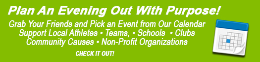 Green box advertisement - An evening out with purpose!